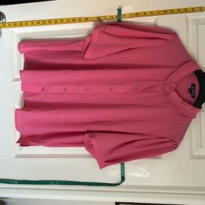 J.Crew drapey button up ruffle collar short sleeve blouse. Size XX-Large.